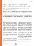 Cover page: Nesprin 1α2 is essential for mouse postnatal viability and nuclear positioning in skeletal muscle