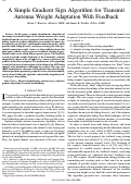 Cover page: A Simple Gradient Sign Algorithm for Transmit Antenna Weight Adaptation with Feedback