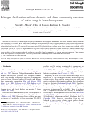 Cover page: Nitrogen fertilization reduces diversity and alters community structure of active fungi in boreal ecosystems