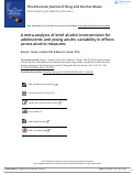 Cover page: A meta-analysis of brief alcohol interventions for adolescents and young adults: variability in effects across alcohol measures