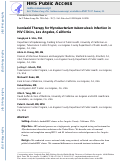 Cover page: Isoniazid therapy for Mycobacterium tuberculosis infection in HIV clinics, Los Angeles, California