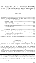 Cover page: An Invisibility Cloak: The Model Minority Myth and Unauthorized Asian Immigrants