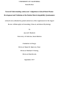 Cover page: Towards Understanding Adolescents’ Adaptation to School Moral Norms: Development and Validation of the Student Moral Adaptability Questionnaire