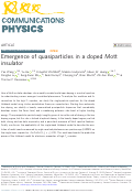 Cover page: Emergence of quasiparticles in a doped Mott insulator