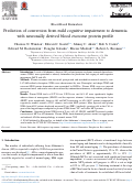 Cover page: Prediction of conversion from mild cognitive impairment to dementia with neuronally derived blood exosome protein profile