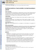 Cover page: Nutritional predictors of early mortality in incident hemodialysis patients.