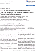 Cover page: Non-invasive Stereotactic Body Radiation Therapy for Refractory Ventricular Arrhythmias: Venturing into the Unknown