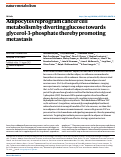 Cover page: Adipocytes reprogram cancer cell metabolism by diverting glucose towards glycerol-3-phosphate thereby promoting metastasis