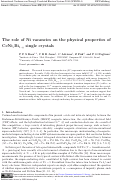 Cover page: The role of Ni vacancies on the physical properties of CeNixBi2-y single crystals