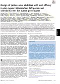 Cover page: Design of proteasome inhibitors with oral efficacy in vivo against Plasmodium falciparum and selectivity over the human proteasome.