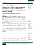 Cover page: Prognostic utility of magnetic resonance elastography and MEFIB index in predicting liver-related outcomes and mortality in individuals at risk of and with nonalcoholic fatty liver disease