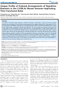 Cover page: Unique Profile of Ordered Arrangements of Repetitive Elements in the C57BL/6J Mouse Genome Implicating Their Functional Roles