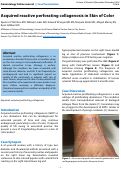 Cover page: Acquired reactive perforating collagenosis in skin of color