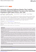 Cover page: Estimates of Seasonal Influenza Burden That Could Be Averted by Improved Influenza Vaccines in the Australian Population Aged Under 65 Years, 2015-2019.