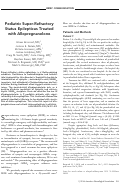 Cover page: Pediatric super‐refractory status epilepticus treated with allopregnanolone