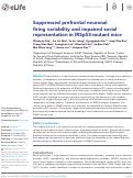 Cover page: Suppressed prefrontal neuronal firing variability and impaired social representation in IRSp53-mutant mice.