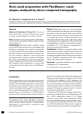 Cover page: Root-canal preparation with FlexMaster: canal shapes analysed by micro-computed tomography