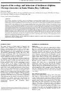 Cover page: Aspects of the ecology and behaviour of bottlenose dolphins (Tursiops truncatus) in Santa Monica Bay, California