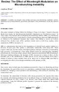 Cover page of Review: The Effect of Wavelength Modulation on Microbunching Instability