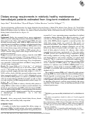 Cover page: Dietary energy requirements in relatively healthy maintenance hemodialysis patients estimated from long-term metabolic studies 1