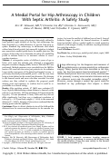 Cover page: A medial portal for hip arthroscopy in children with septic arthritis : a safety study