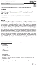 Cover page: Comparison Theorems for Stochastic Chemical Reaction Networks.