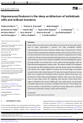 Cover page: Hyperarousal features in the sleep architecture of individuals with and without insomnia.