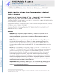 Cover page: Weight Matching in Infant Heart Transplantation: A National Registry Analysis.