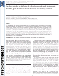 Cover page: Cardiac variability in PD and PTSD