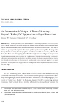 Cover page: An Intersectional Critique of Tiers of Scrutiny: Beyond “Either/Or” Approaches to Equal Protection