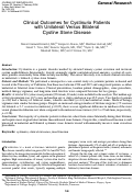 Cover page: Clinical Outcomes for Cystinuria Patients with Unilateral Versus Bilateral Cystine Stone Disease