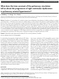 Cover page: What Does the Time Constant of the Pulmonary Circulation Tell us about the Progression of Right Ventricular Dysfunction in Pulmonary Arterial Hypertension?