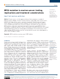 Cover page: BRCA mutation in ovarian cancer: testing, implications and treatment considerations