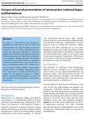 Cover page: Unique urticarial presentation of minocycline-induced lupus erythematosus