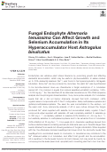 Cover page: Fungal Endophyte Alternaria tenuissima Can Affect Growth and Selenium Accumulation in Its Hyperaccumulator Host Astragalus bisulcatus