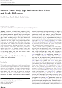 Cover page: Internet Daters’ Body Type Preferences: Race–Ethnic and Gender Differences