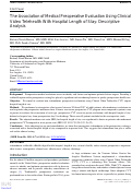 Cover page: The Association of Medical Preoperative Evaluation Using Clinical Video Telehealth With Hospital Length of Stay: Descriptive Analysis