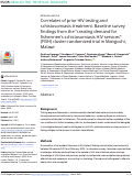 Cover page: Correlates of prior HIV testing and schistosomiasis treatment: Baseline survey findings from the creating demand for fishermens schistosomiasis HIV services (FISH) cluster-randomized trial in Mangochi, Malawi.