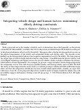 Cover page: Integrating Vehicle Design and Human Factors: Minimizing Elderly Driving Constraints