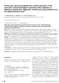 Cover page: Endoscopic ultrasound-guided fine needle aspiration of the pancreas: cytomorphological evaluation with emphasis on adequacy assessment, diagnostic criteria and contamination from the gastrointestinal tract