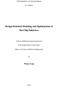 Cover page: Design-Oriented Modeling and Optimization of On-Chip Inductors