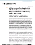 Cover page: White matter of perinatally HIV infected older youths shows low frequency fluctuations that may reflect glial cycling