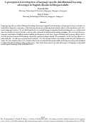 Cover page: A preregistered investigation of language-specific distributional learning advantages in English-Mandarin bilingual adults