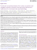 Cover page: Functional connectivity between the nucleus accumbens and amygdala underlies avoidance learning during adolescence: Implications for developmental psychopathology.