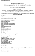 Cover page: Prescription naloxone: a novel approach to heroin overdose prevention