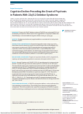 Cover page: Cognitive Decline Preceding the Onset of Psychosis in Patients With 22q11.2 Deletion Syndrome