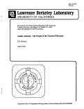 Cover page: Stellar Alchemy: The Origin of the Chemical Elements