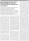 Cover page: Misunderstanding the Female Athlete Triad: Refuting the IOC Consensus Statement on Relative Energy Deficiency in Sport (RED-S)