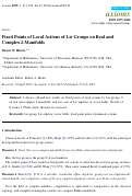 Cover page: Fixed Points of Local Actions of Lie Groups on Real and Complex 2-Manifolds