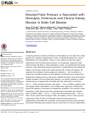 Cover page: Elevated Pulse Pressure is Associated with Hemolysis, Proteinuria and Chronic Kidney Disease in Sickle Cell Disease